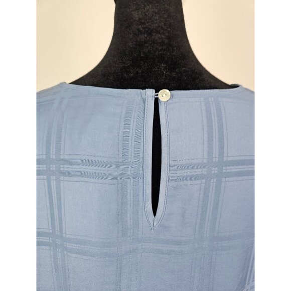 A New Day Womens Blouse Size XL Short Sleeve Keyhole Button Flutter Sleeves Blue - Picture 5 of 9
